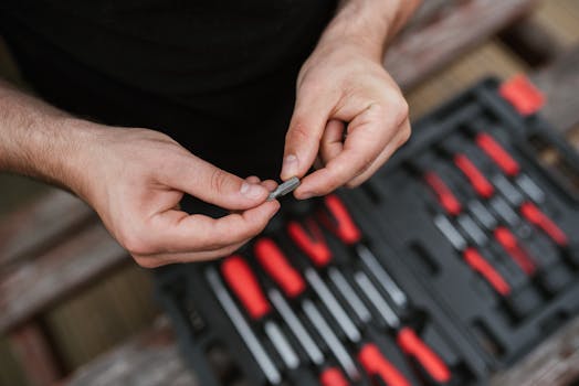 plumbing tools set up for a job