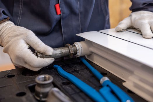 plumber working on a pipe