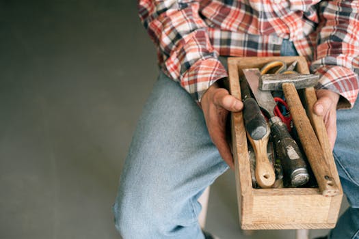 organized toolbox for plumbing tools